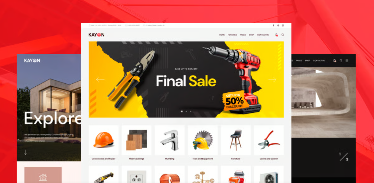 Plantilla de sitio web para Industria y Herramientas