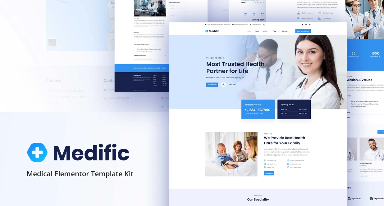 Plantilla de sitio web para Medical