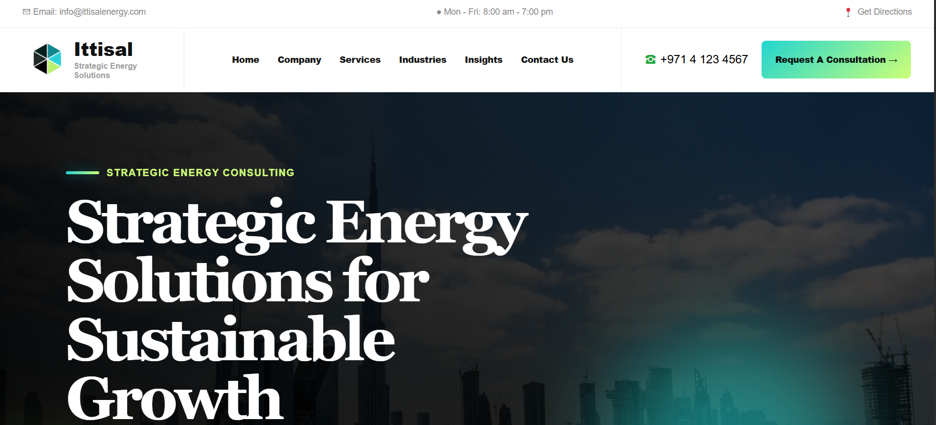 Diseño de página web corporativa para Ittisal Energy