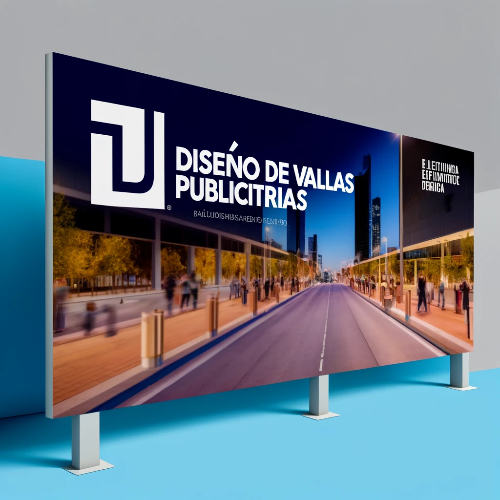 DALL·E 2024-05-24 22.38.52 - Imagen cuadrada para 'Diseño de Vallas Publicitarias'. La imagen debe mostrar una valla publicitaria grande y colorida en un entorno urbano, con peato