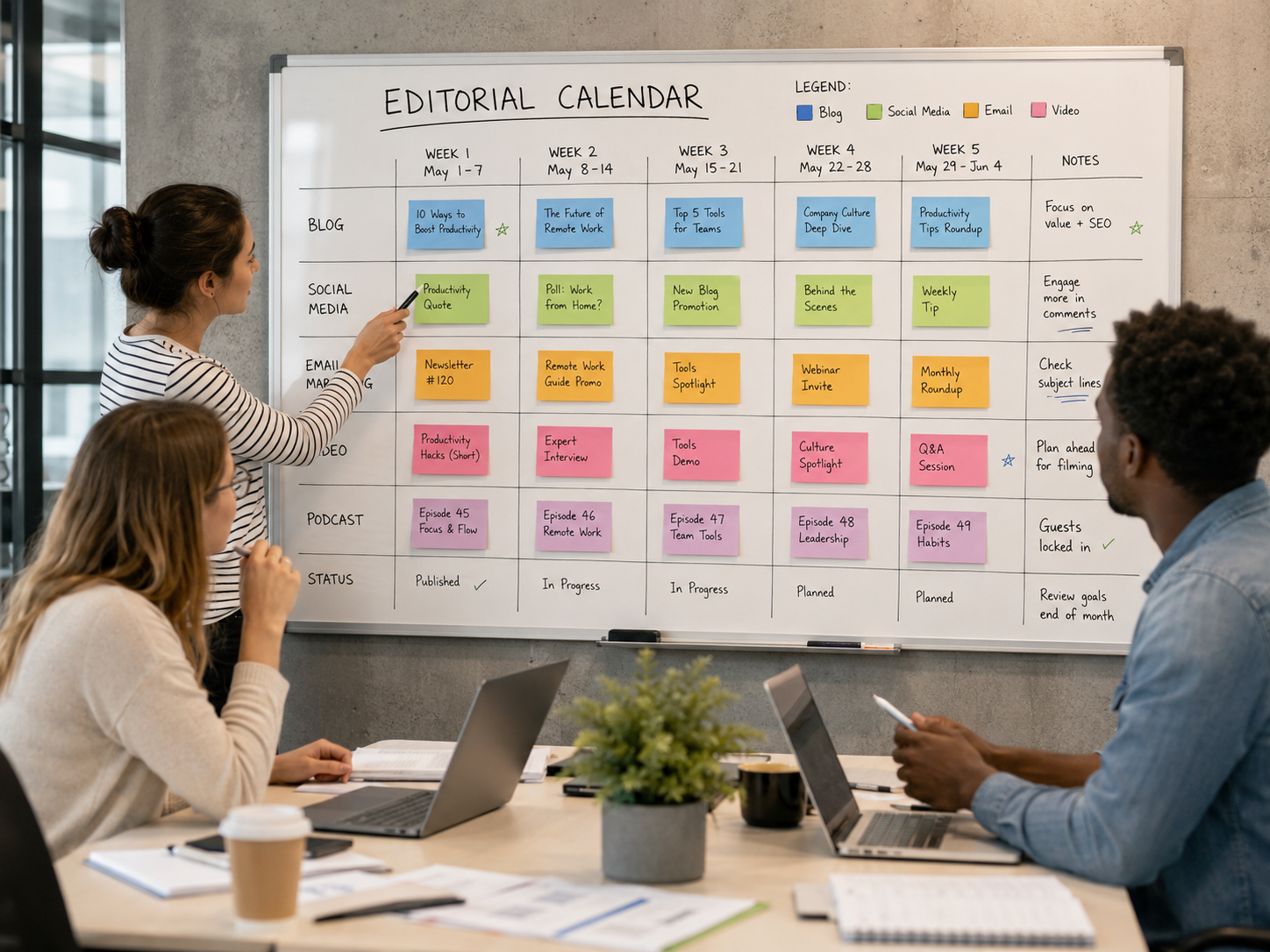 Calendario editorial de contenidos para blog y redes sociales — planificación mensual de publicaciones
